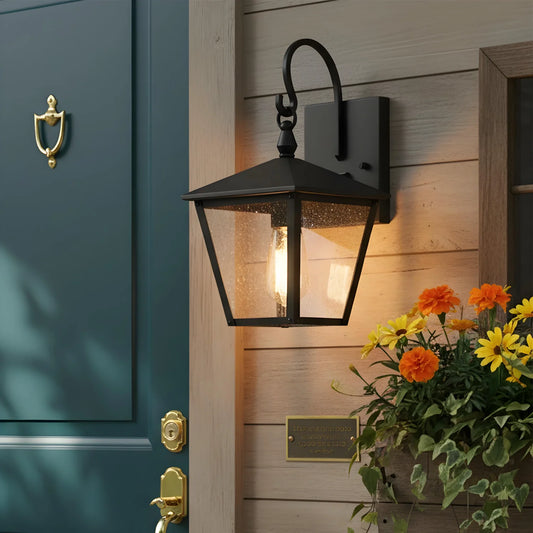 Minimalist Waterproof Metal Seedy Glass Wall Lamp