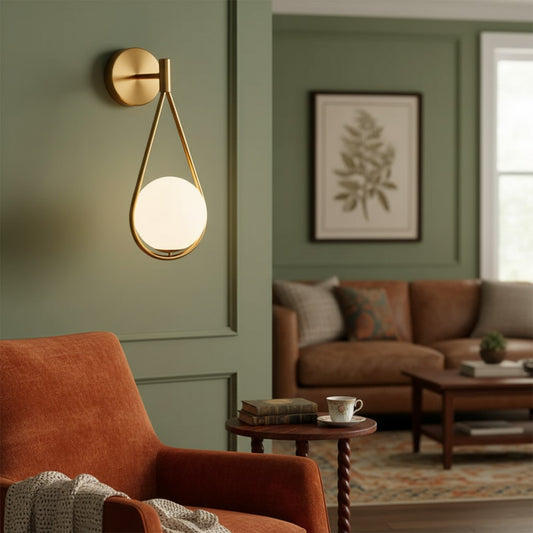 Modern Glossy Globe Glass Wall Sconce