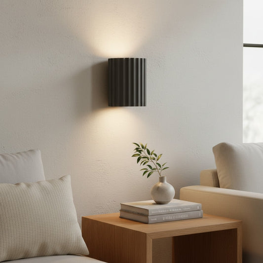 Modern Striped Resin Cylindrical Wall Sconce