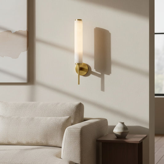 Art Deco Alabaster Rectangular Wall Sconce