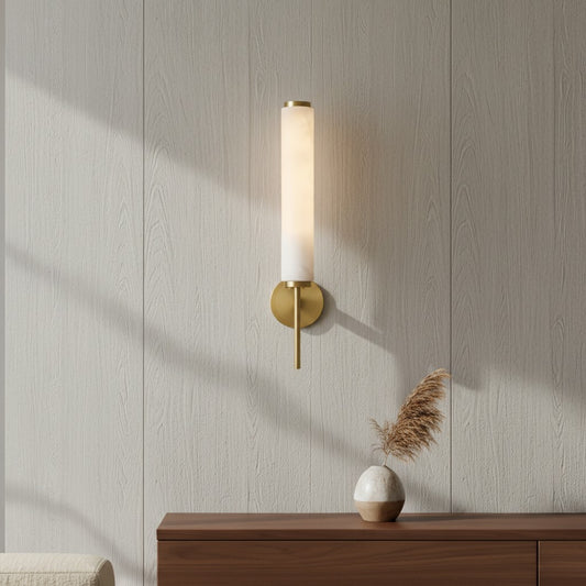 Art Deco Alabaster Rectangular Wall Sconce