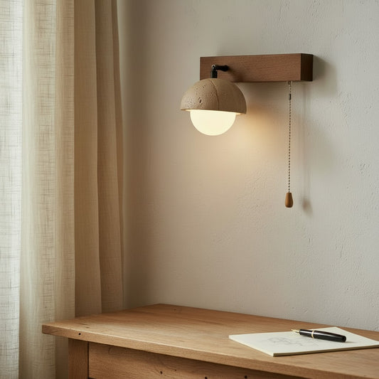 Contemporary Travertine Nut Design Wall Lamp