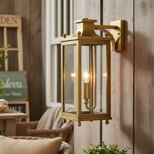 Farmhouse Clear Glass Lantern Wall Light