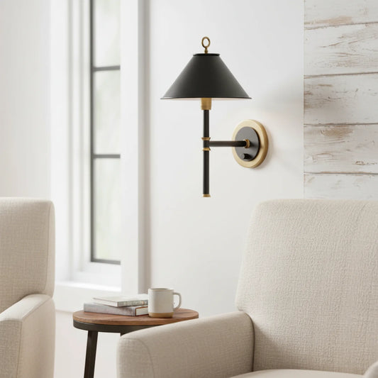 Industrial Metal Taper Shade Wall Lamp