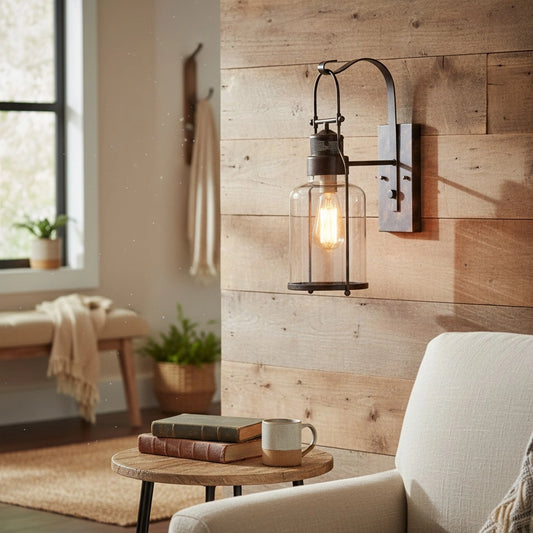 Industrial Iron Single Cylinder Wall Sconce