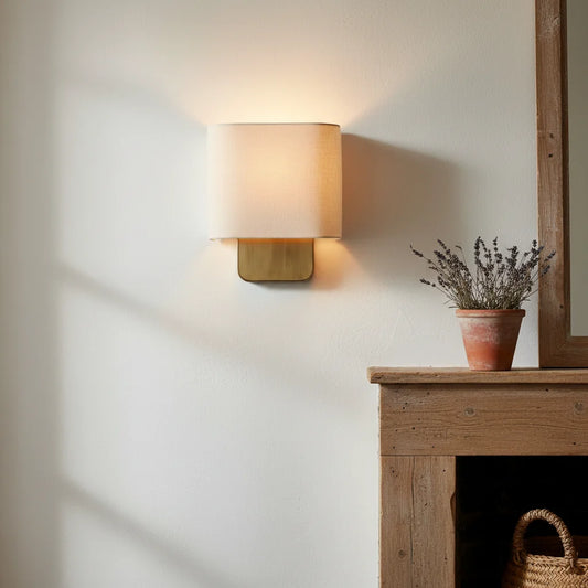 Minimalist Ambient Square Fabric Wall Sconce