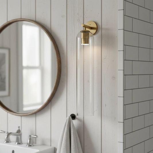 Minimalist Indoor Bathroom Glass Wall Light