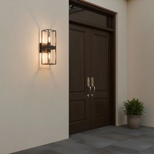 Minimalist Rectangular Metal Outdoor Wall Light