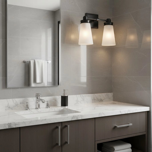Minimalist Double Glass Vanity Wall Sconce