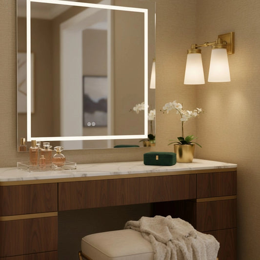 Minimalist Double Glass Vanity Wall Sconce
