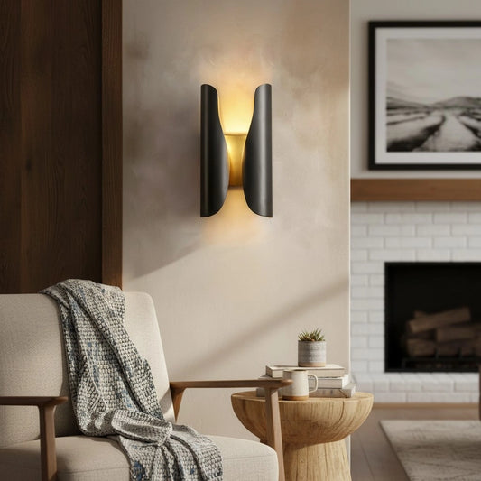 Modern 2-Light Brass Vanity Wall Sconce