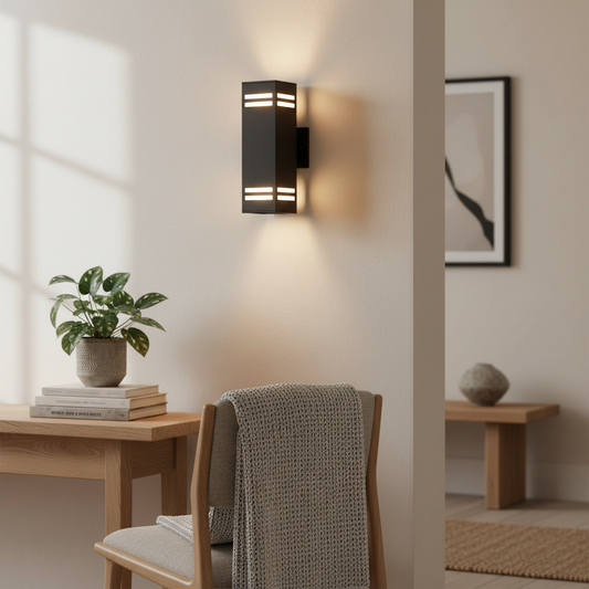 Modern Double Head Glass Rectangular Wall Sconce