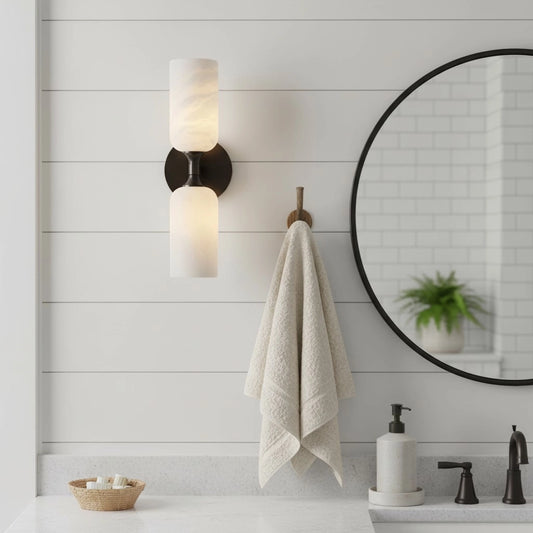 Modern LED Alabaster Dual Wall Sconce