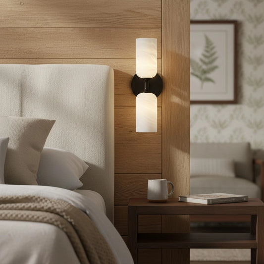 Modern LED Alabaster Dual Wall Sconce