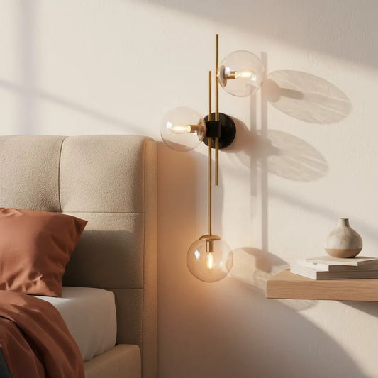 Modern Luxury Gold Glass 3-Light Wall Sconce