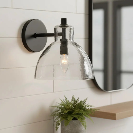 Modern Minimalist Glass Metal Bowl Wall Lamp