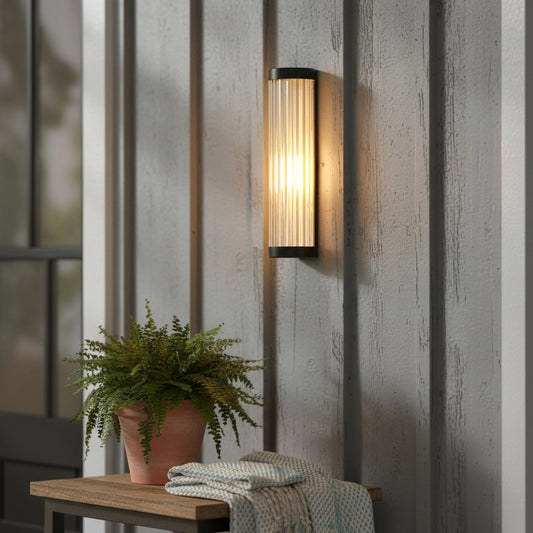 Modern Outdoor Cylinder Glass Wall Light