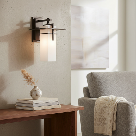 Modern Outdoor Rectangular Glass Wall Light