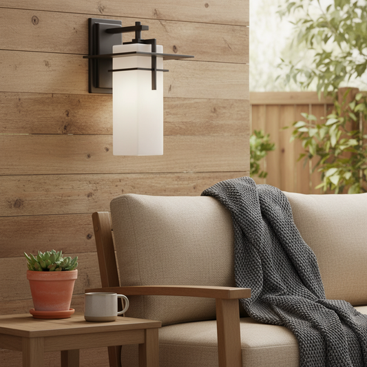 Modern Outdoor Rectangular Glass Wall Light