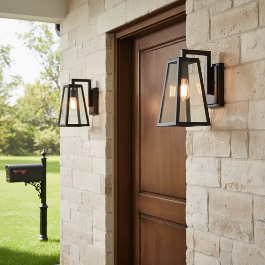 Modern Pyramid Outdoor Metal Wall Light