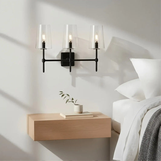 Modern Triple-Light Metal Wall Sconce