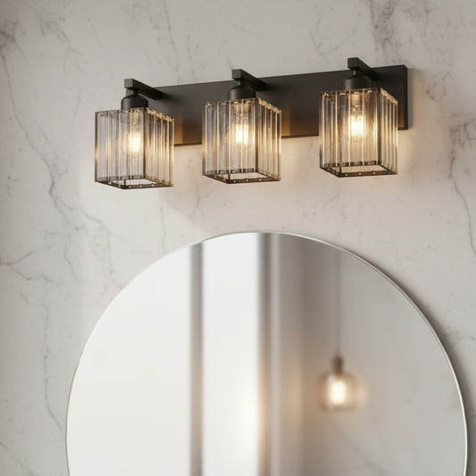 Modern Crystal & Metal 3 Lights Vanity Wall Sconce