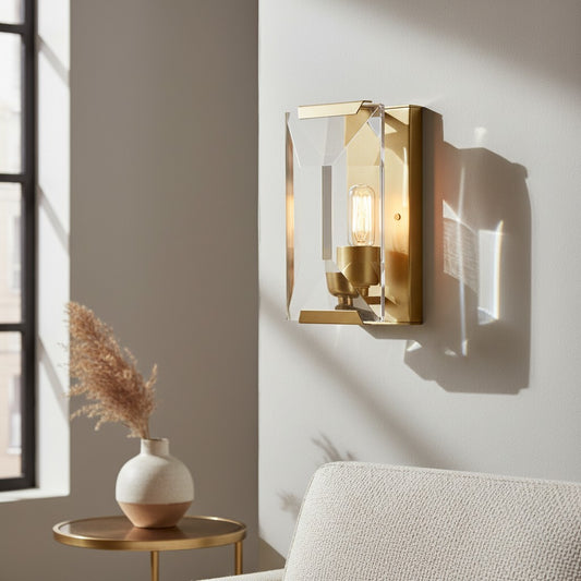 Modern Crystal Rectangular Wall Sconce Lighting Fixture