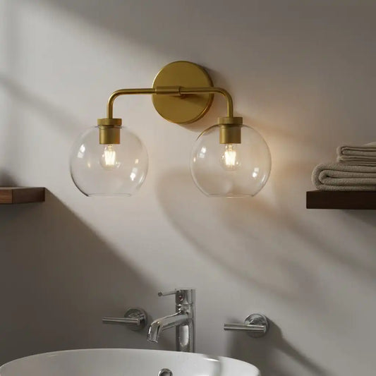 Modern Double Globe Glass Wall Sconce