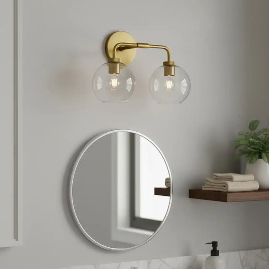 Modern Double Globe Glass Wall Sconce