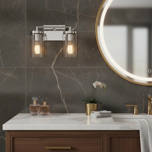 Modern Double Tube Glass Wall Sconce