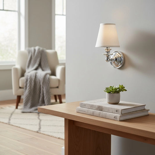 Modern Drum Fabric Shade Wall Light