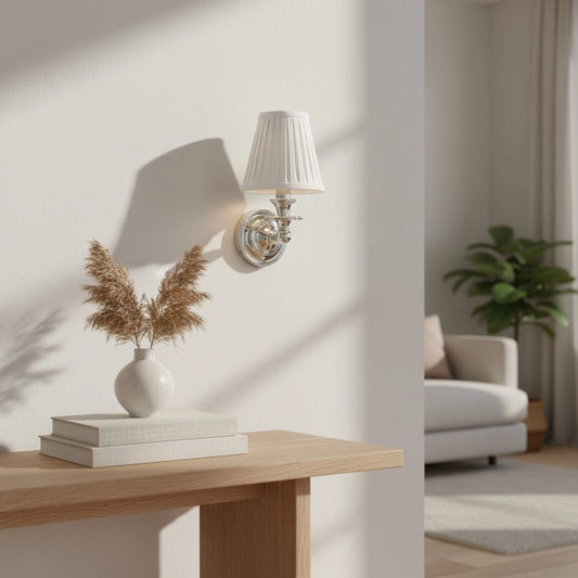 Modern Drum Fabric Shade Wall Light