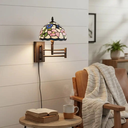 Tiffany Swing Arm Dome Metal Wall Light