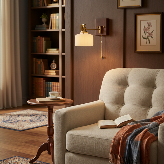 Vintage Swing Arm Ceramic Geometric Wall Sconce