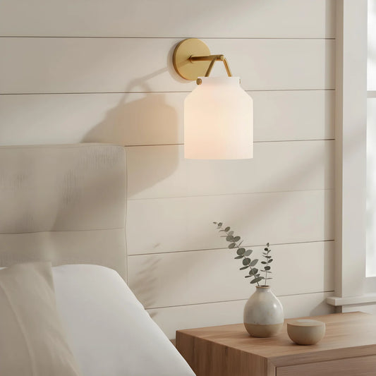 Modern Minimalist Metal Glass Wall Sconce