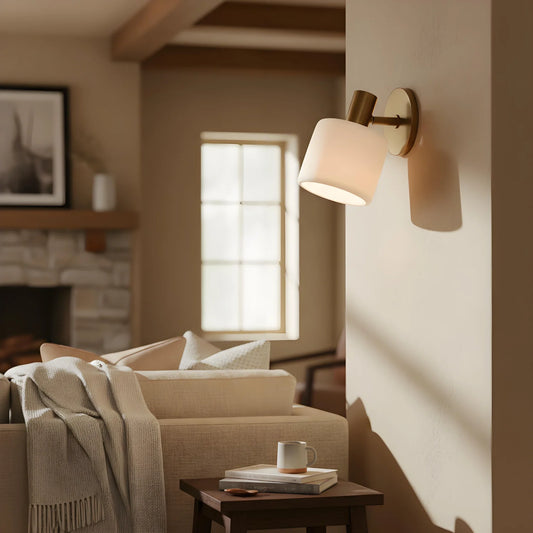 Modern Cylindrical Ceramic Shade Wall Sconce