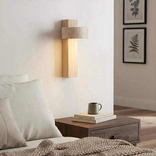 Vintage Minimalist Walnut Vertical Wall Sconce