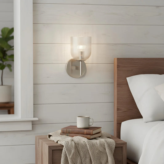 Luxury Metal Frame Glass Shade Wall Lamp