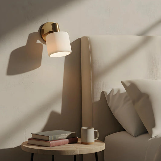 Modern Cylindrical Ceramic Shade Wall Sconce