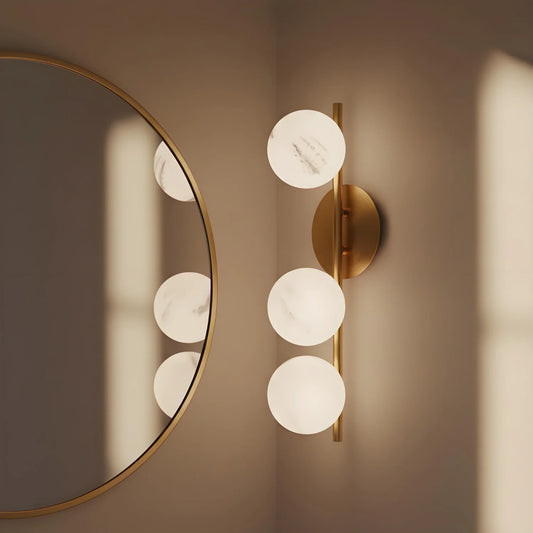 Modern Glass Ball String Three-Lamp Wall Lamp