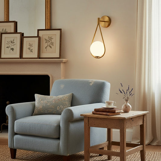 Modern Glossy Globe Glass Wall Sconce