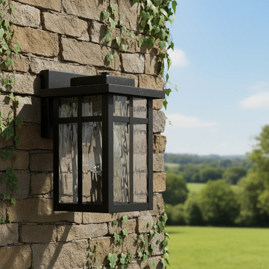 Industrial Outdoor Square Glass Wall Sconce