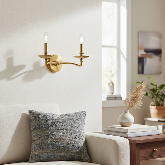 Modern Architectural Metal Double Wall Sconce