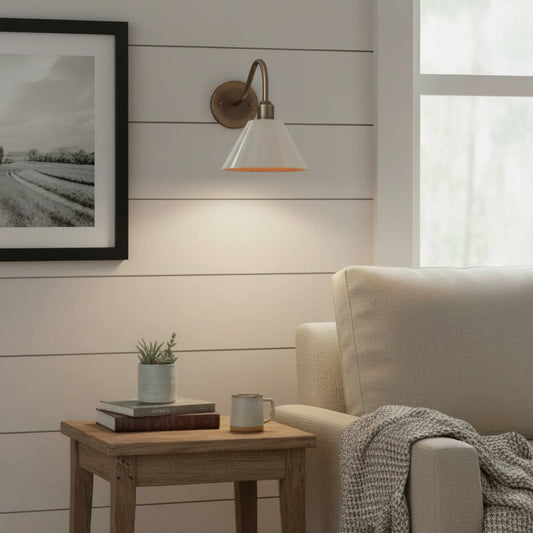 Vintage Directional Metal Cone Wall Lamp