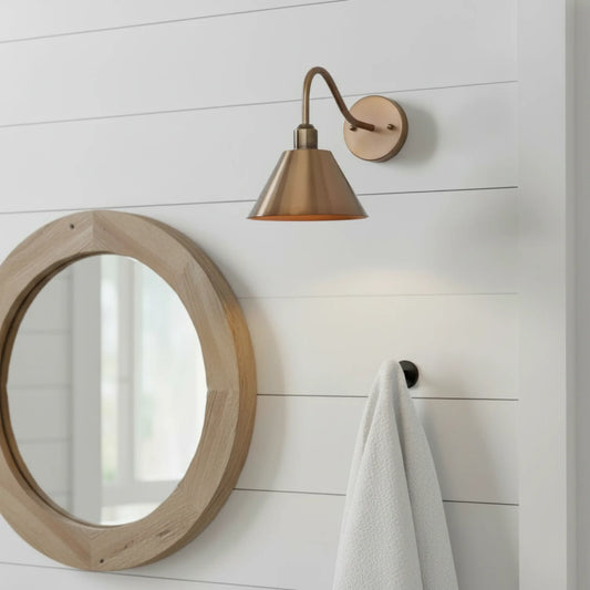 Vintage Directional Metal Cone Wall Lamp