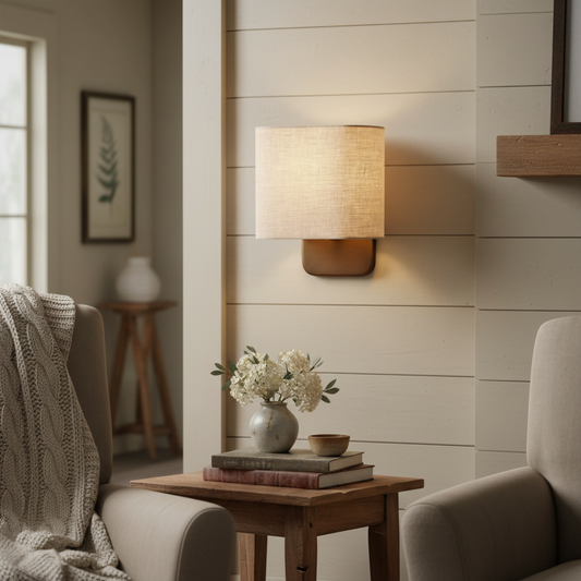 Minimalist Ambient Square Fabric Wall Sconce