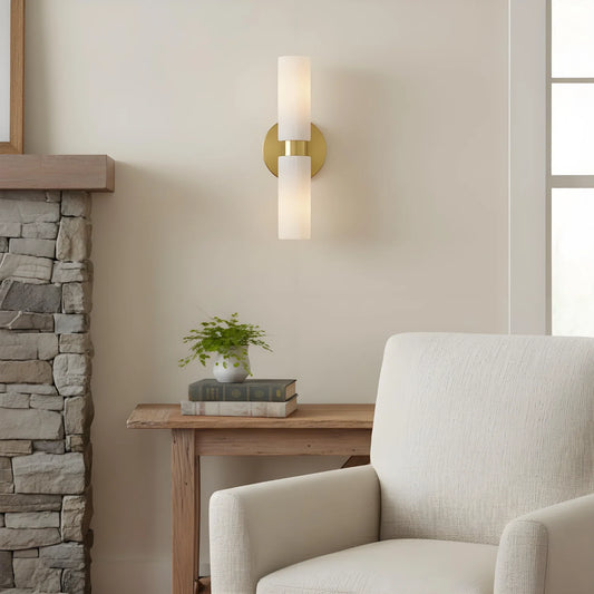 Luxury Ribbed Glass Vertical Tube Wall Lamp