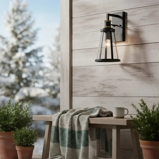 Contemporary Outdoor Circular Metal Wall Light