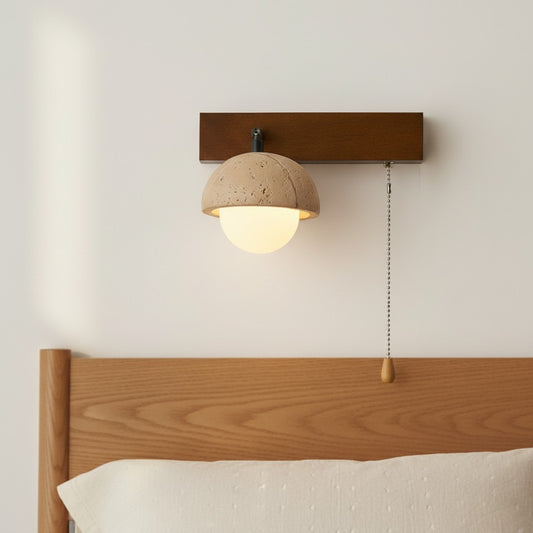 Contemporary Travertine Nut Design Wall Lamp