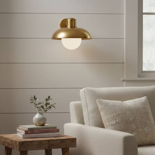 Industrial Metal Glass Ambient Wall Sconce